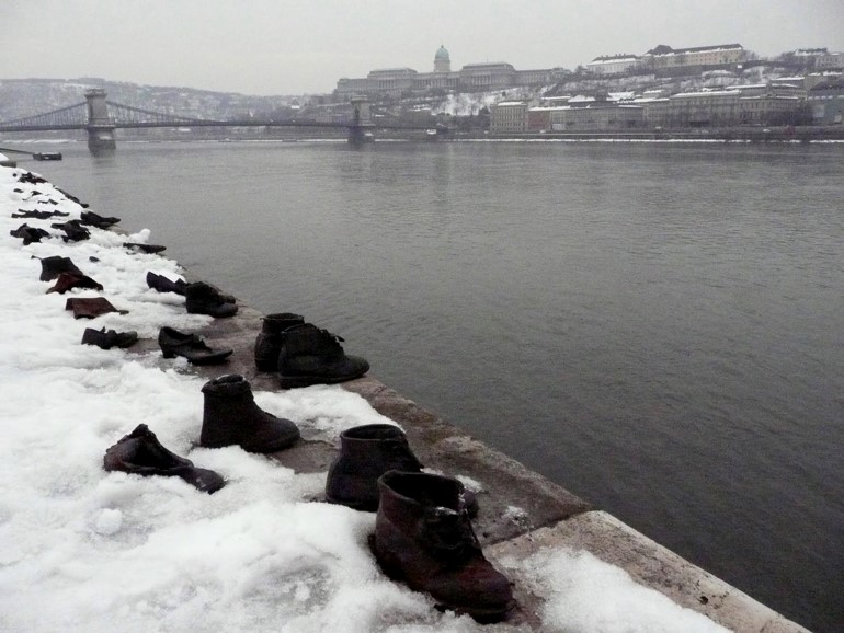 Shoes memorial on the Danube Bank